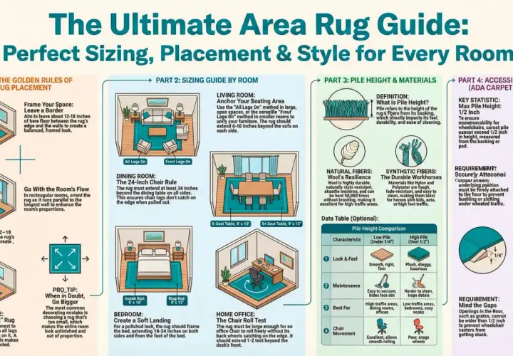 Your ultimate rug guide: Learn placement, sizing, and pile height for every room.