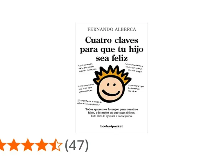 Libro "Cuatro claves para que tu hijo sea feliz" con consejos para criar niños felices, superar obstáculos y fomentar la obediencia.