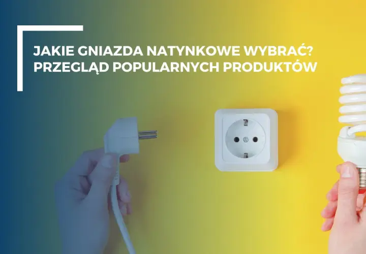 Jakie gniazda natynkowe wybrać? Przegląd popularnych produktów. Dłoń trzyma wtyczkę, obok gniazdko i żarówka.
