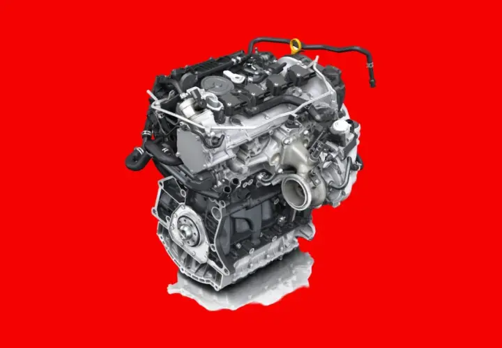 Motor de coche moderno, compacto y potente. Su peso es clave para la eficiencia.