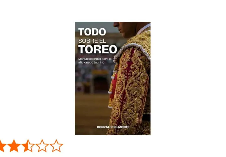 Libro "Todo sobre el toreo", manual esencial para el aficionado taurino. Muestra el traje de luces de un torero, lleno de detalles de cosas de toros.