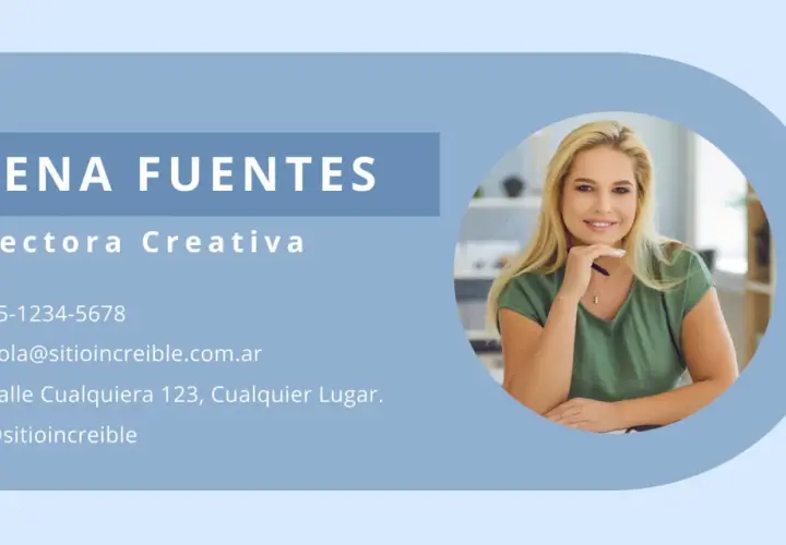 Firma de correo electrónico de Elena Fuentes, Directora Creativa. Incluye teléfono, email y redes. Ejemplos de firmas profesionales.