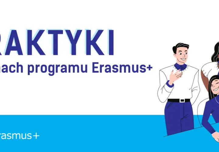 Praktyki w ramach programu Erasmus+. Dowiedz się, erasmus co to i jak może zmienić Twoją karierę. Trzy uśmiechnięte osoby pracują przy komputerze.