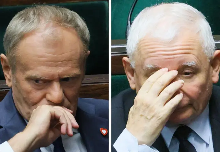 Dwaj politycy w Sejmie, jeden z serduszkiem, drugi zmartwiony. Kiedy skończą się rządy PiS?