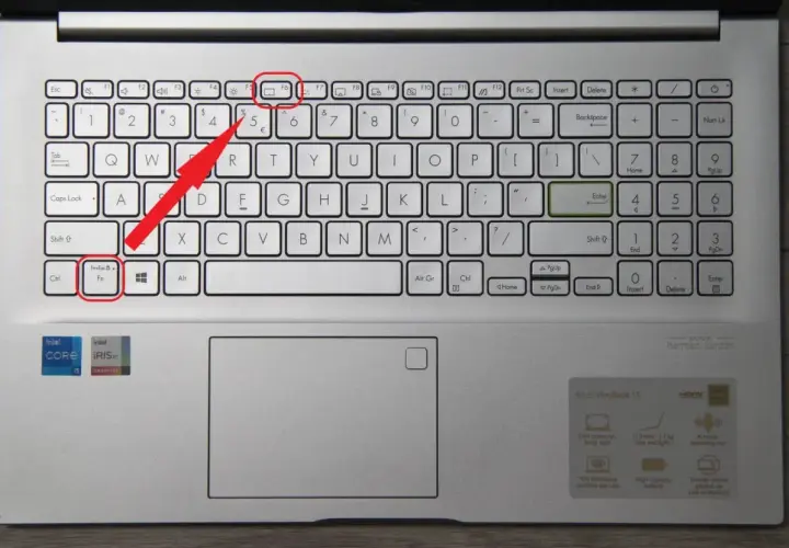 Klawisz Fn+Esc. na klawiaturze laptopa ASUS. Tak włączysz touchpad.