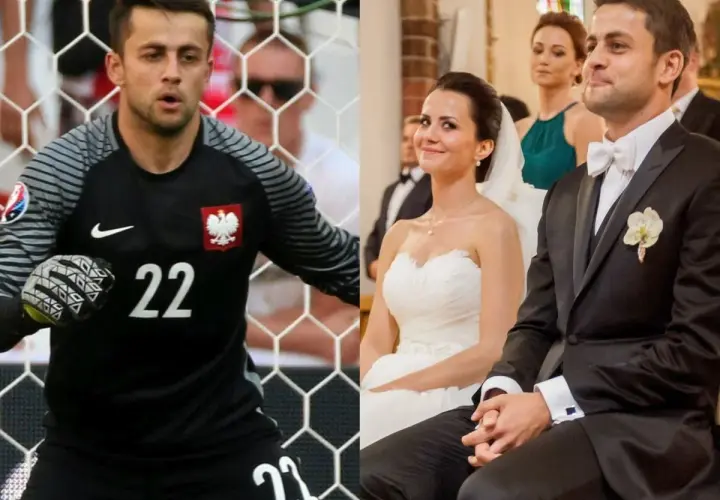 Bramkarz w stroju reprezentacji Polski i jego żona w dniu ślubu. Czy Fabiański ma żonę? Tak, ma piękną żonę.