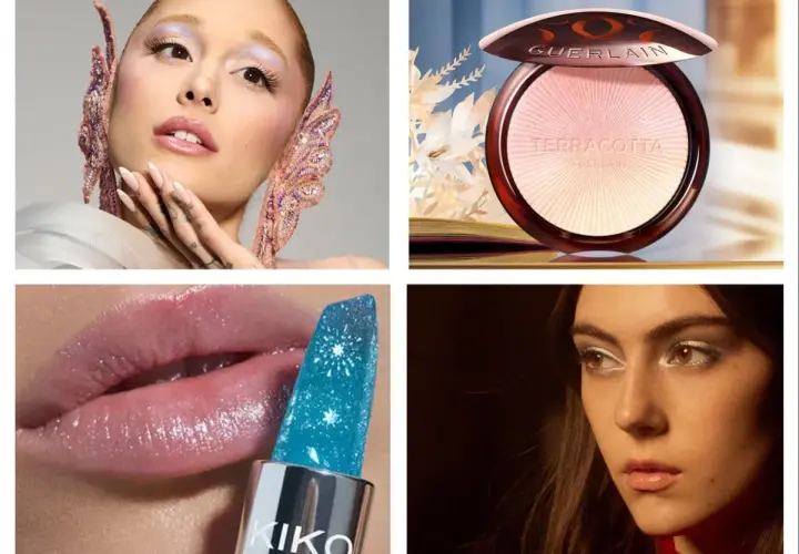 Ispirazione per un trucco natalizio semplice: occhi luminosi, labbra scintillanti e un tocco di bronzer Guerlain.