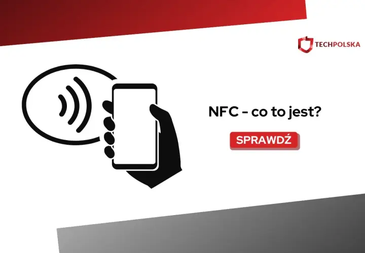 Ikona symbolizująca komunikację NFC, gdzie smartfon zbliża się do urządzenia z falami. Dowiedz się, komunikacja NFC co to jest.