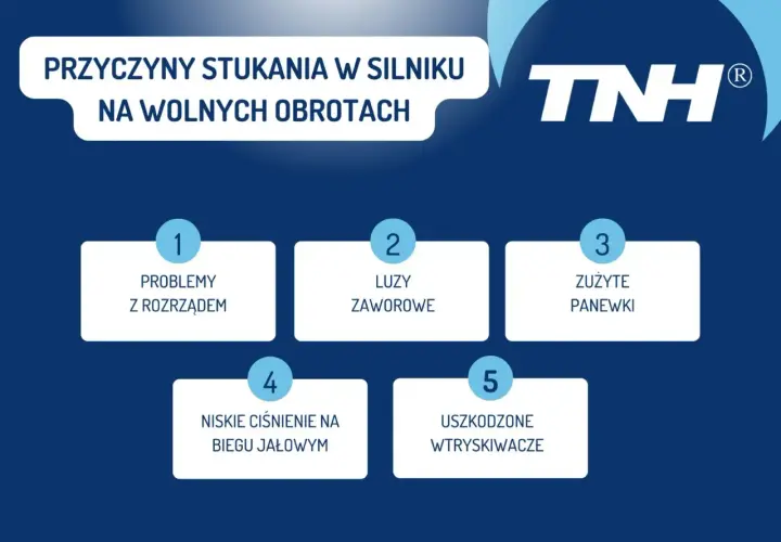 Przyczyny stukania w silniku na wolnych obrotach: problemy z rozrządem, luzy zaworowe, zużyte panewki, niskie ciśnienie oleju, uszkodzone wtryskiwacze.