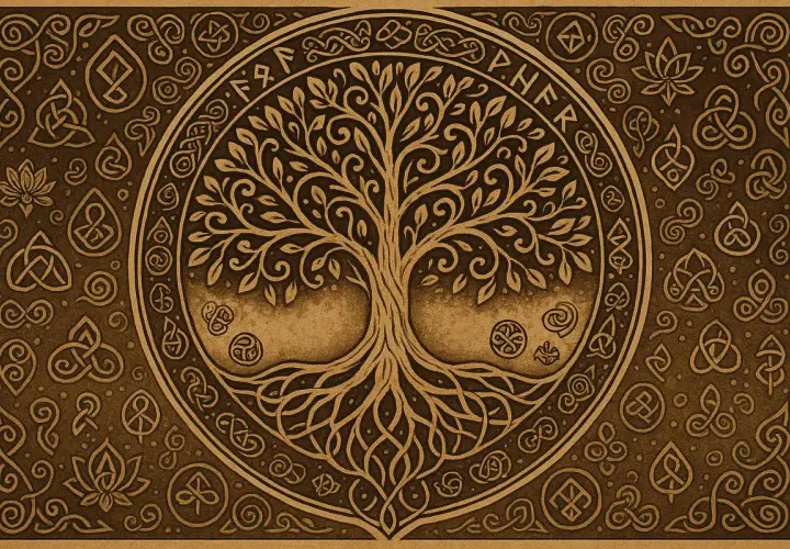 El **árbol de la vida significado** en este diseño celta, con sus raíces profundas y ramas expansivas, simboliza conexión, crecimiento y eternidad.