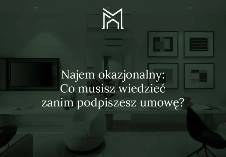 Najem okazjonalny: zasady, które musisz znać przed podpisaniem umowy. Eleganckie wnętrze z tekstem.