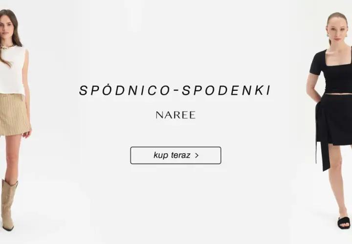 Spódnico spodnie stylizacje: modelka w beżowej spódnico-spodniach w paski i kowbojkach, druga w czarnej spódnico-spodniach i sandałach.