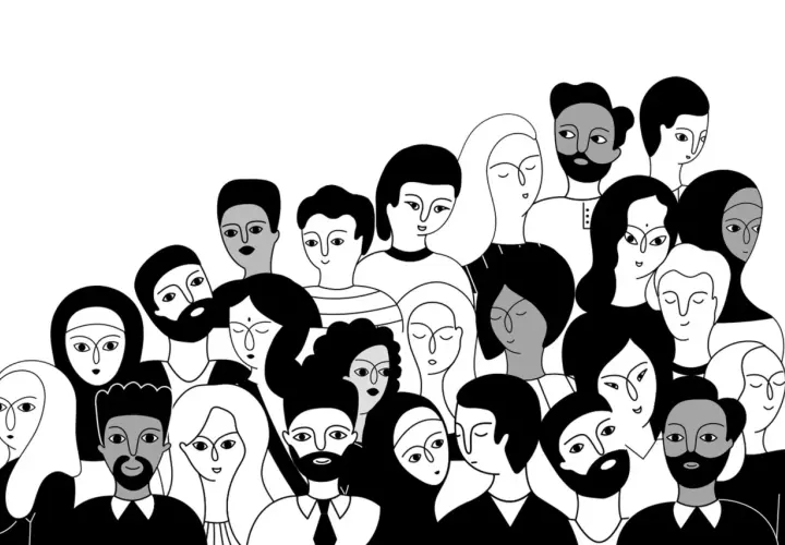 A diverse crowd of people, illustrating why diversity is important in society.