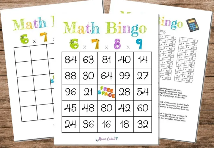 Bingo zasady gry dla dzieci: karty z mnożeniem i cyframi. Zabawna nauka matematyki!