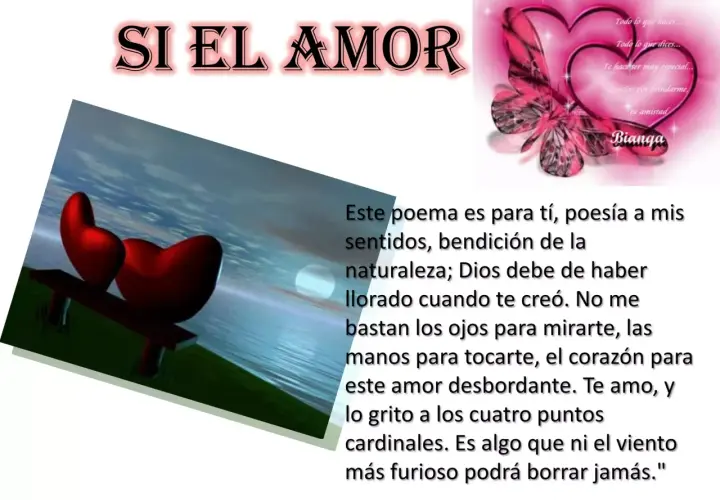 Corazones rojos en un paisaje, junto a un poema que celebra la amistad. Bonitos poemas de amistad que expresan amor y gratitud.