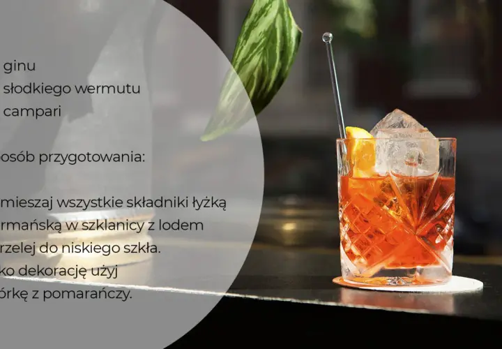 Orzeźwiający drink, idealny na letnie wieczory. Ten **martini negroni** to klasyka, która zawsze się sprawdza.