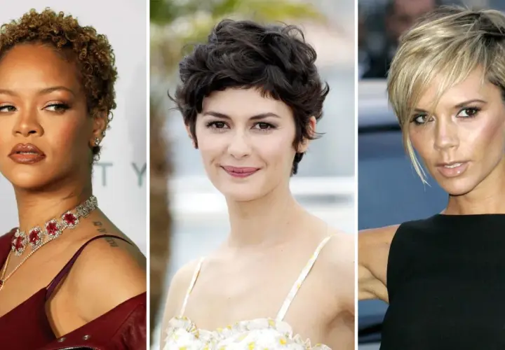 Rihanna, Audrey Tautou y Victoria Beckham lucen cortes de pelo pixie modernos y elegantes.