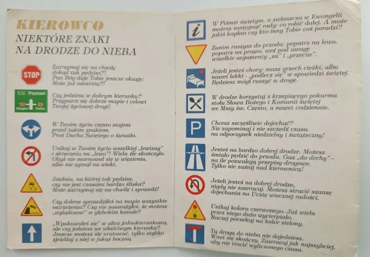 Kierowco, niektóre znaki na drodze do nieba. Co to znaczy pas? Znak STOP, drogowskazy, zakazy i nakazy.
