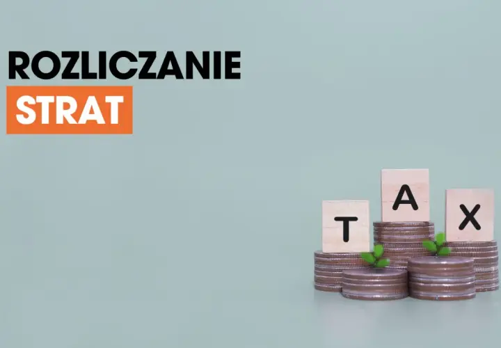 Rozliczanie strat z lat ubiegłych. Stosy monet z literami T, A, X.