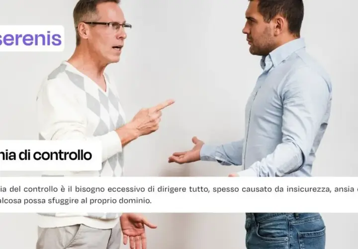 Due uomini discutono animatamente. Uno punta il dito, mostrando la sua mania del controllo.