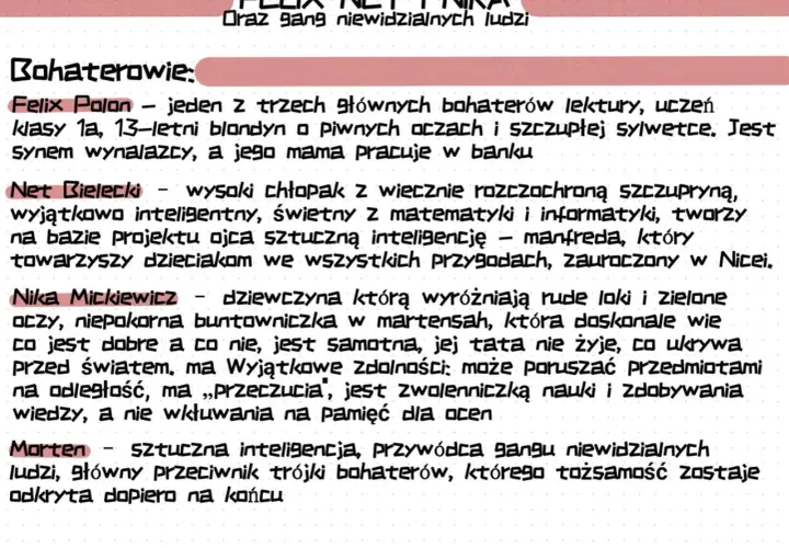Felix, Net i Nika streszczenie: Zrozum lekturę i zdobądź 5!