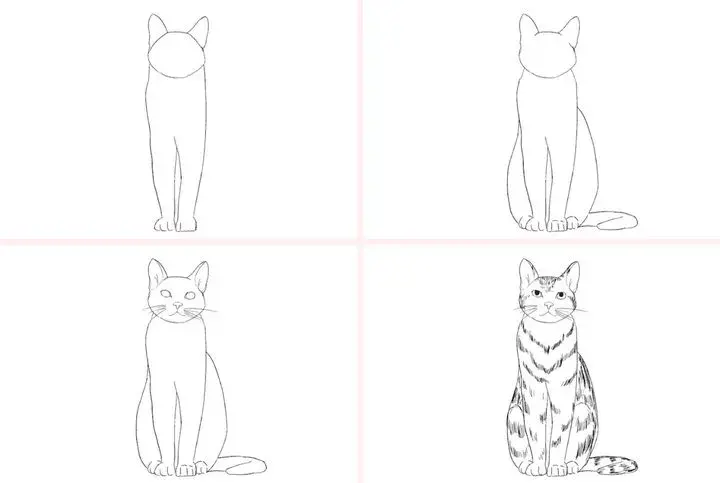 Katzen zeichnen mit Bleistift: Schritt-für-Schritt-Anleitung
