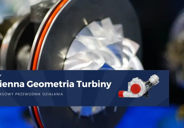 Zacięta geometria turbiny objawy: widok na wirnik turbosprężarki i jej elementy.