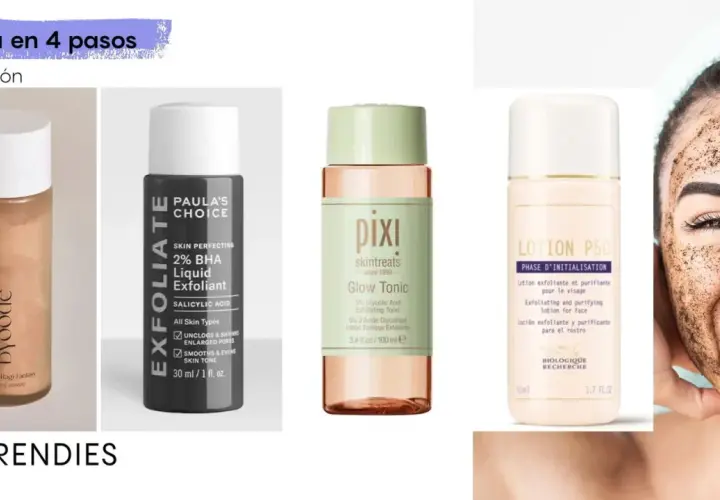 Rutina facial de exfoliación con productos de Byoode, Paula's Choice, Pixi y Biologique Recherche.