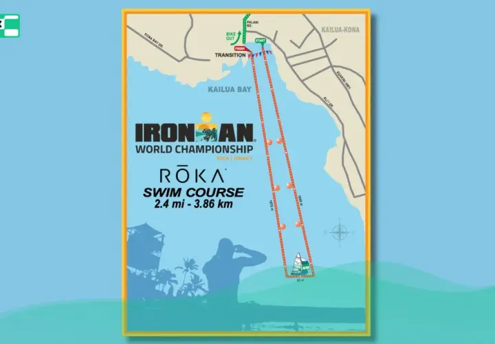 Mapa trasy pływackiej Ironman World Championship w Kailua-Kona. Dowiedz się, co to Ironman!