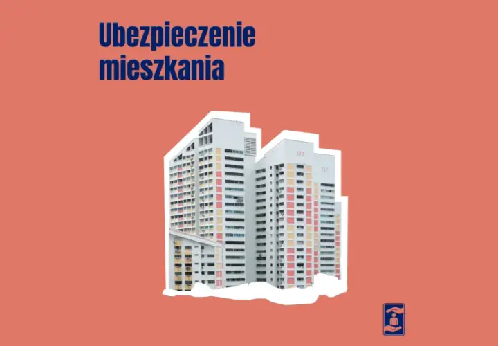 Jak ubezpieczyć dom? Grafika przedstawia nowoczesne bloki mieszkalne, symbolizujące bezpieczeństwo i ochronę.