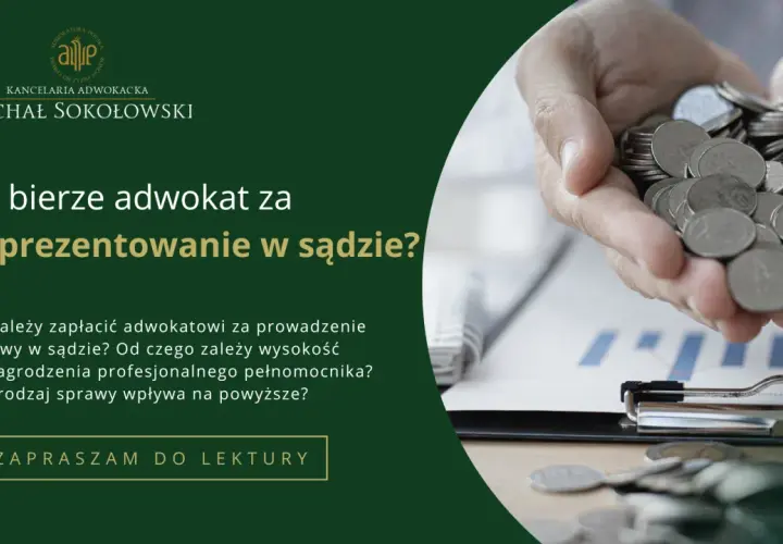 Ile bierze adwokat za reprezentowanie w sądzie? Dłonie trzymające monety nad wykresem sugerują koszt obsługi prawnej.