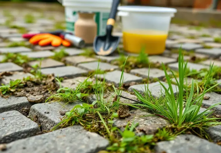 Jak usunąć trawę z kostki brukowej domowym sposobem i uniknąć problemów