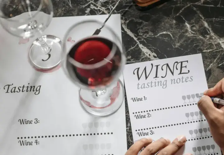Degustacja wina metodą 5S: obserwuj, kręć, wąchaj, smakuj, delektuj się. Notatki z degustacji wina.