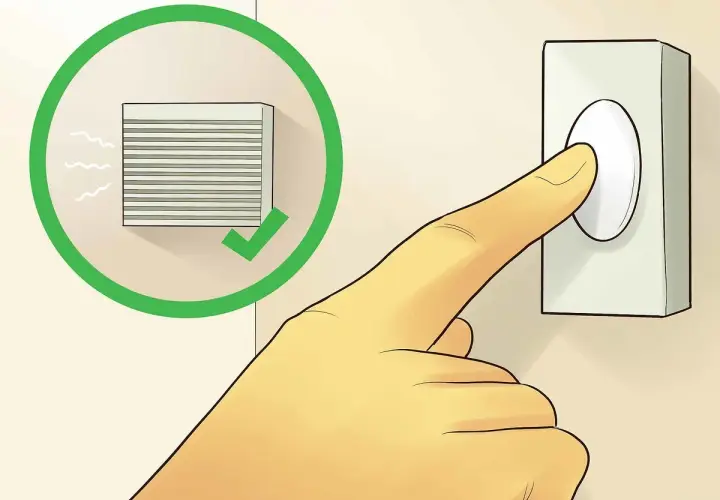 Dedo presionando un timbre. Un círculo verde con un check indica que el timbre funciona, útil para saber como arreglar el timbre de la puerta.
