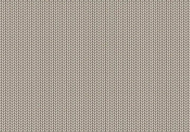 A close-up of a beige knit fabric. The pattern is a series of vertical, V-shaped stitches, creating a ribbed texture.