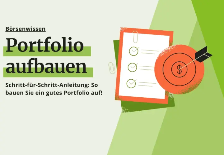 Börsenwissen: Portfolio aufbauen. Schritt-für-Schritt-Anleitung für ein gutes Portfolio mit Zielscheibe und Dollarzeichen.