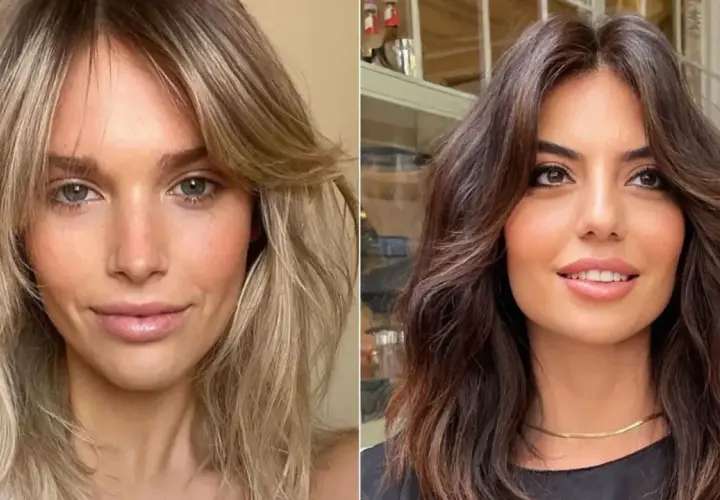 Dwie kobiety z fryzurami do ramion: jedna z blond włosami, druga z brązowymi.