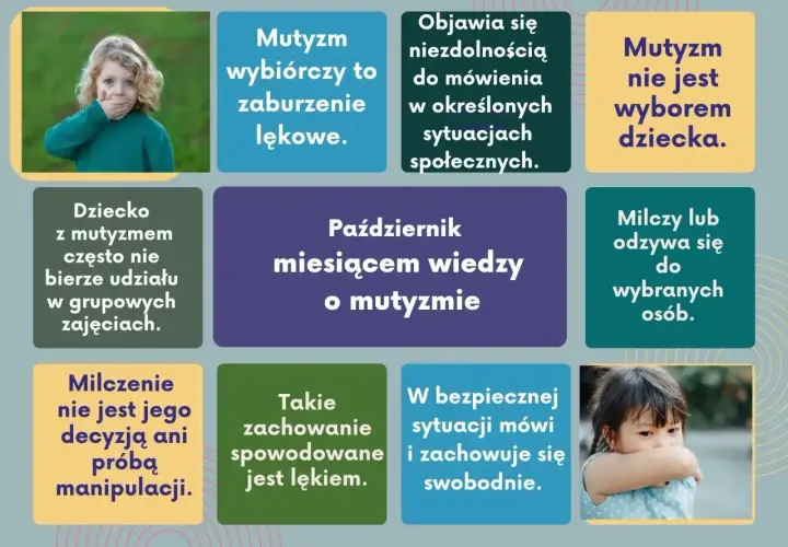 Dziecko z mutyzmem wybiórczym milczy w określonych sytuacjach, co nie jest jego wyborem, lecz objawem lęku.