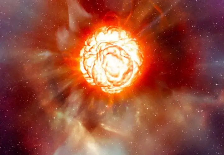 Jasna, wybuchająca Betelgeza, zapowiadająca spektakularną supernową. Kosmiczny pokaz siły.