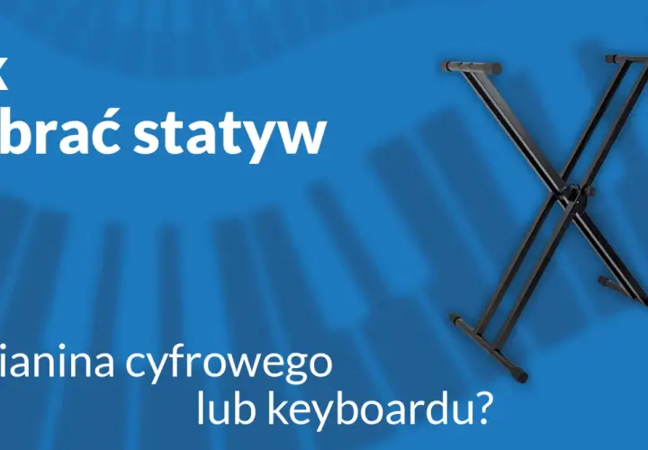 Czarny, składany stojak na keyboard w kształcie litery X, idealny do pianina cyfrowego.