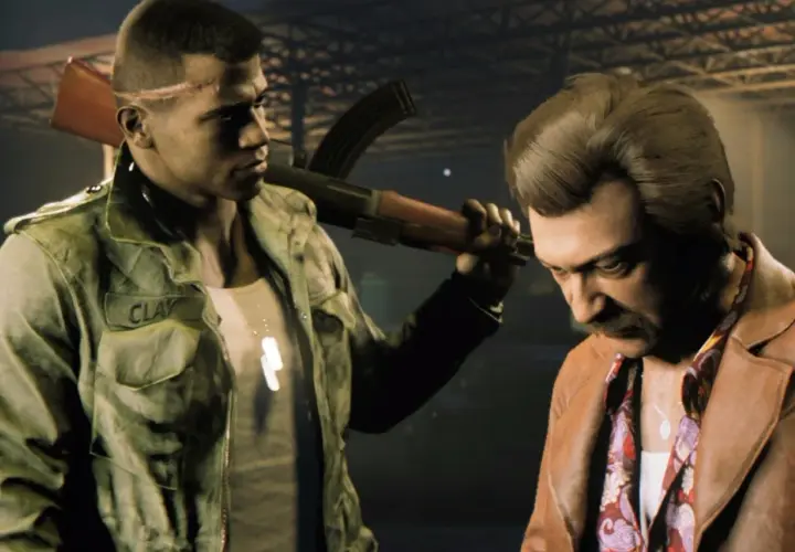 Clay z Mafia 3 grozi bronią playboyowi.