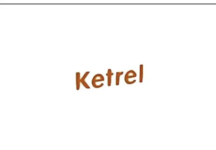 Napis "Ketrel" w kolorze brązowym, sugerujący lek Ketrel 25 mg.