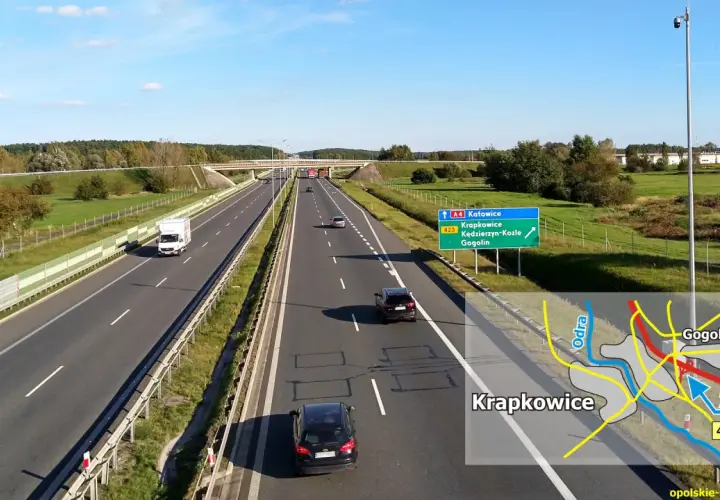 Autostrada A4 w kierunku Katowic, zjazd na Krapkowice i Gogolin. Dobry dojazd do Krakowa Swoszowic.