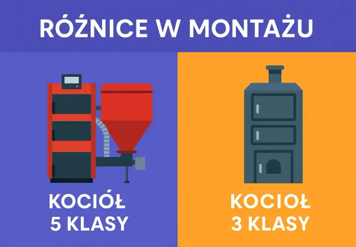 Porównanie kotłów 5 i 3 klasy. Dowiedz się, do kiedy można użytkować kotły 3 klasy i jakie są różnice w ich montażu.