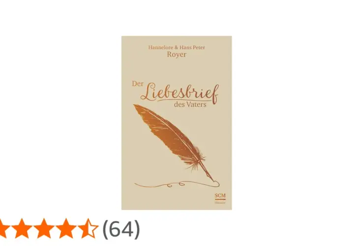 Ein Buchcover mit dem Titel "Der Liebesbrief des Vaters", das eine Feder zeigt, die auf einem hellbraunen Hintergrund geschrieben wird.