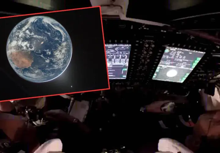 Widok Ziemi z kosmosu, widziany z wnętrza statku kosmicznego NASA. To pokazuje, co to jest NASA - agencja badająca kosmos.
