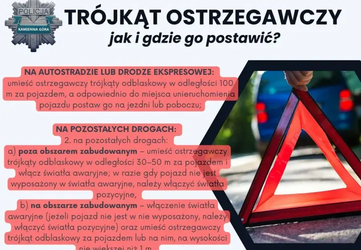 Trójkąt ostrzegawczy: instrukcja, jak i gdzie go postawić na drodze, by zapewnić bezpieczeństwo.