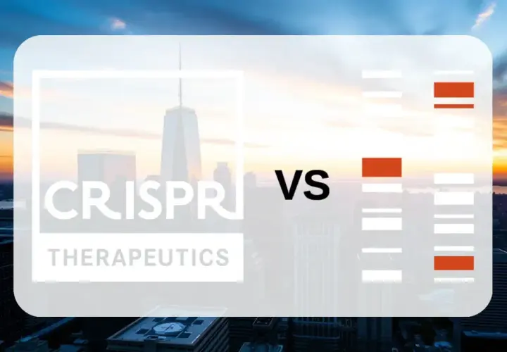 CRISPR Therapeutics Aktie: Ein Vergleich von Datenpunkten vor der Skyline von New York.