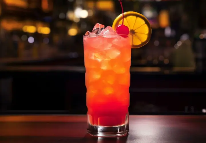 Kolorowy drink z tequilą, lodem i wiśnią. Inspiracje 2026 na drinki z tequilą inne niż margarita.