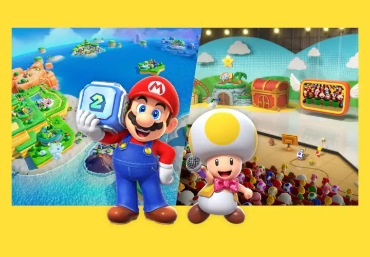 Mario i Toad zapraszają na Mario Party Jamboree! Wesoła zabawa na wyspach i scenie z mnóstwem postaci.